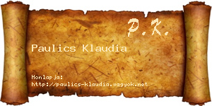 Paulics Klaudia névjegykártya