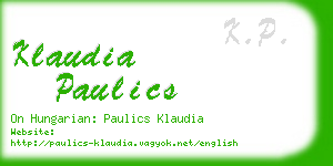 klaudia paulics business card